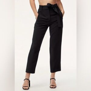 Wilfred Black Jallad Cropped Women's Pants, tie belt